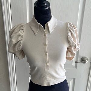 Women's Cream Puff Sleeve Top
